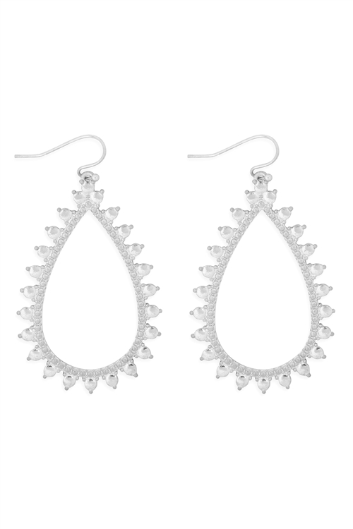 S22-11-3-MYE1269WS-SPIKY TEARDROP EARRINGS-/6PCS