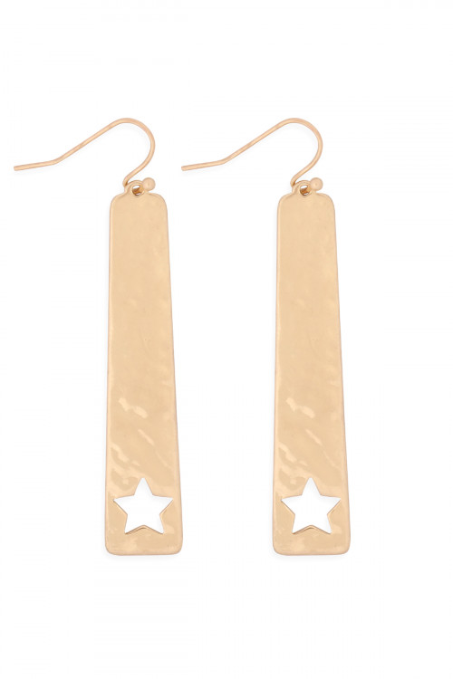 S22-11-3-MYE1277WG-OPEN STAR DROP EARRINGS-GOLD/6PCS