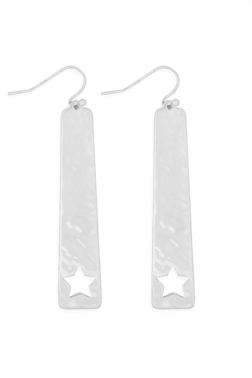 S22-11-3-MYE1277WS-OPEN STAR DROP EARRINGS-SILVER/6PCS