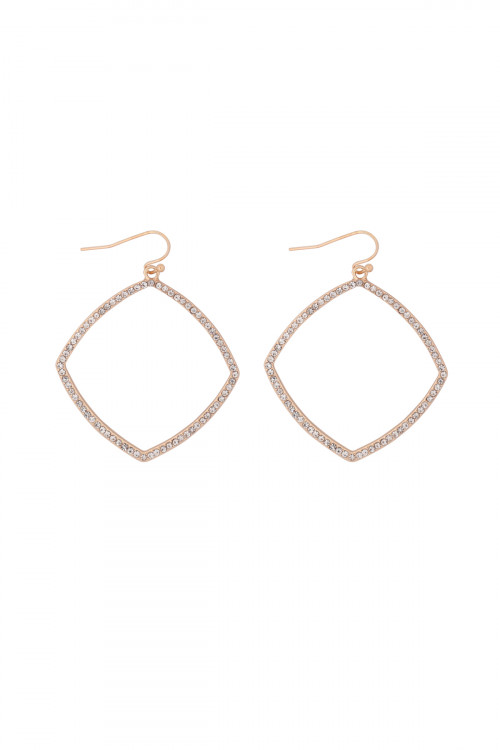 S21-12-4-MYE1290GD-ZIRCONIA POLYGON DROP EARRINGS-GOLD/6PAIRS