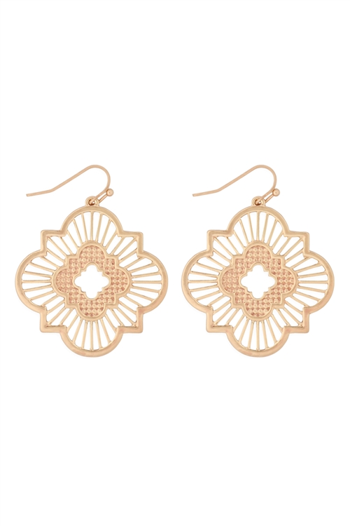 S22-11-2-MYE1292WG-MOROCCAN FILIGREE EARRINGS-GOLD/6PAIRS