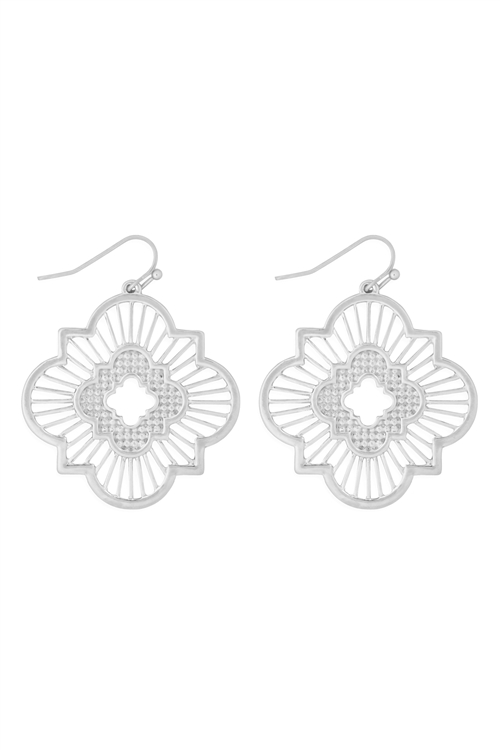 S22-11-2-MYE1292WS-MOROCCAN FILIGREE EARRINGS-SILVER/6PAIRS