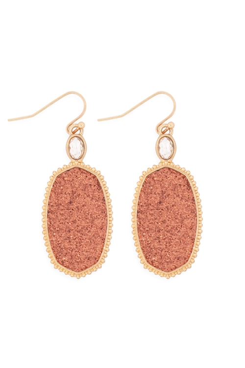S20-10-4-MYE1309BR-FACETED DROP EARRINGS-BROWN/6PAIRS (NOW $1.25 ONLY!)
