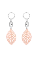 A2-5-2-MYE1369R-1-CAST LEAF LINK DROP EARRINGS-SILVER/1PC