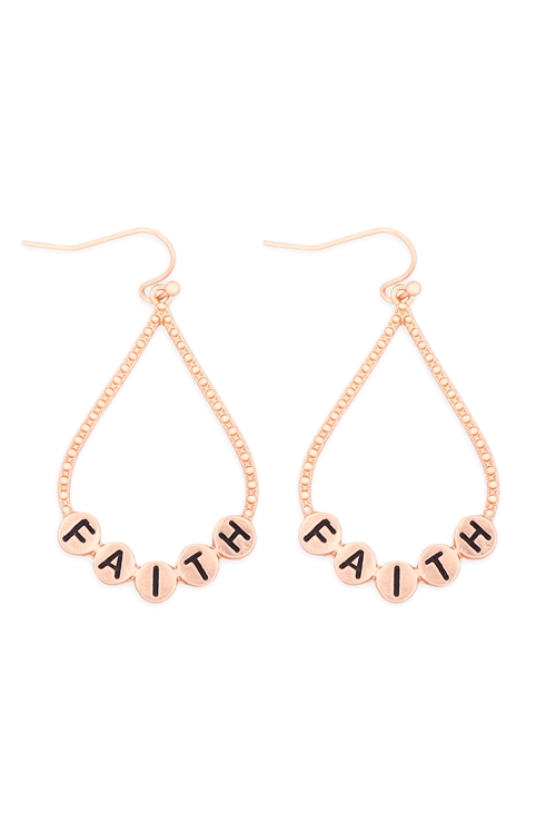 S29-3-1-MYE1400MGFT-FAITH CHARM TEARDROP EARRINGS-MATTE GOLD/6PAIRS