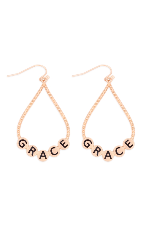 S29-2-1-MYE1400MGGRC-GRACE CHARM TEARDROP EARRINGS-MATTE GOLD/6PAIRS