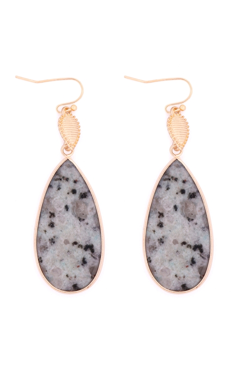 S27-9-3-MYE1409BL-TEARDROP NATURAL STONE DROP EARRINGS-BLUE/6PAIRS (NOW $1.50 ONLY!)