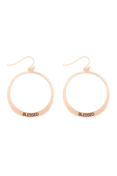 S29-2-1-MYE1412MGBLE-BLESSED PINCHED HOOP DROP EARRINGS-MATTE GOLD/6PAIRS