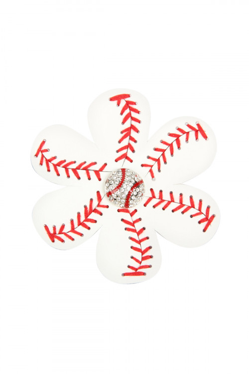 SA3-3-1-MYH1150 SPORTS BASEBALL FLOWER HAIR PIN/6PCS