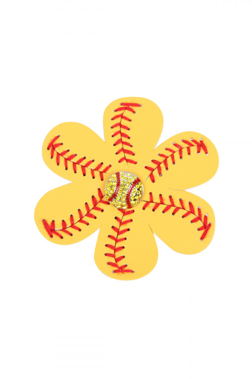 SA3-3-1-MYH1151 SPORTS SOFTBALL FLOWER HAIR PIN/6PCS