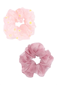 S29-6-4-MYH1431A-2PCS SET BIG SOFT GAUZE HAIR SCRUNCHY-LIGHT PINK PINK/6PCS