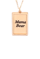 S29-1-4-MYN1421MGMA-MAMA ETCHED BRASS BOX PENDANT NECKLACE-MATTE GOLD/6PCS