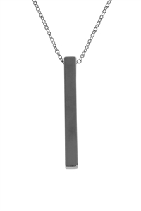 S20-1-4-MYN1515HEM - SOLID BAR PENDANT NECKLACE-HEMATITE/6PCS