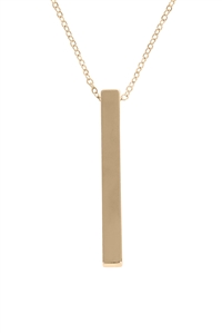 S17-8-2-MYN1515IG - SOLID BAR PENDANT NECKLACE-GOLD/6PCS