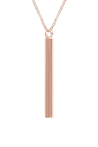 S19-5-3-MYN1516RG - VERTICAL BAR PENDANT NECKLACE-ROSE GOLD/6PCS