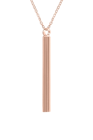 S19-5-3-MYN1516RG - VERTICAL BAR PENDANT NECKLACE-ROSE GOLD/6PCS