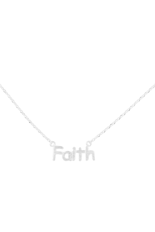 A1-2-4-N9773RH - "FAITH"  CHARM NECKLACE - SILVER/6PCS (NOW $ 2.00 ONLY!)