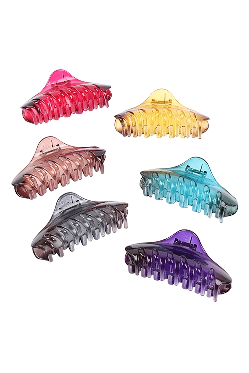 S21-5-2--NHP7418M - SET ASSORTED HAIR JAW CLIP - MULTICOLOR/12PCS