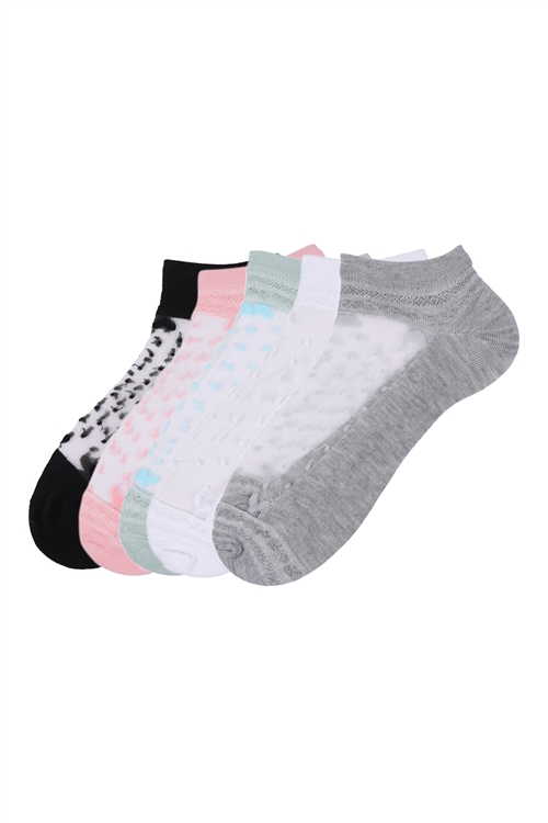 S18-10-2-NSH1158 - THIN GAUZINESS ASSORTED SET SOCKS /12PCS