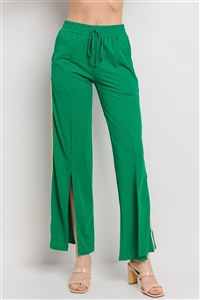 NY-88007-GN - SOLID SIDE MULTI STRAPPED HIGH WAIST JOGGER PANTS-GREEN-2-2-2
