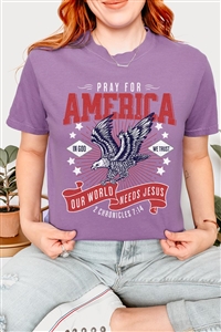 PO-OU1690-E2275-PUR - EAGLE PRAY FOR AMERICA CHRISTIAN GRAPHIC GARMENT DYED T SHIRTS- Purple Haze-2-2-2-2