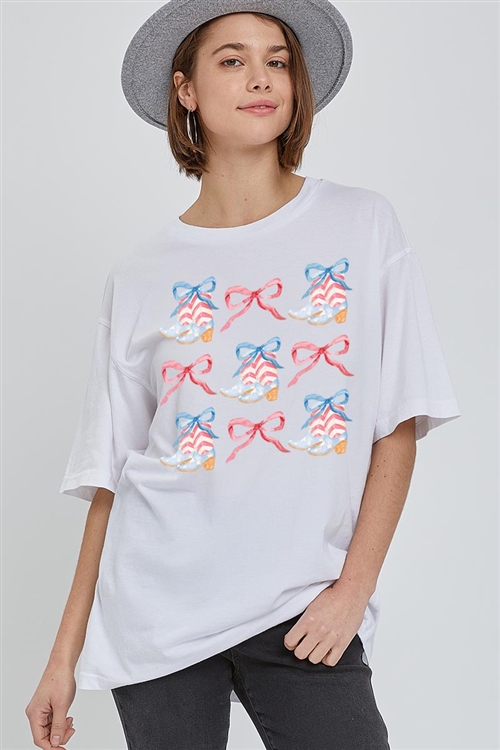 PO-OVS-E2273-W - COQUETTE 4TH OF JULY AMERICA PATRIOTIC GRAPHIC GARMENT DYED OVERSIZED T SHIRTS- WHITE-2-2-2