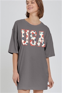 PO-OVS-E2274-DAR - USA 4TH OF JULY AMERICA PATRIOTIC GRAPHIC GARMENT DYED OVERSIZED T SHIRTS- DARK GREY-2-2-2