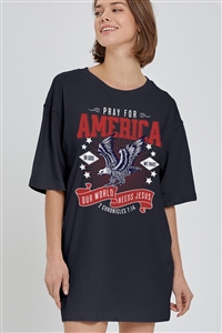 PO-OVS-E2275-B - EAGLE PRAY FOR AMERICA CHRISTIAN GRAPHIC GARMENT DYED OVERSIZED T SHIRTS- BLACK-2-2-2