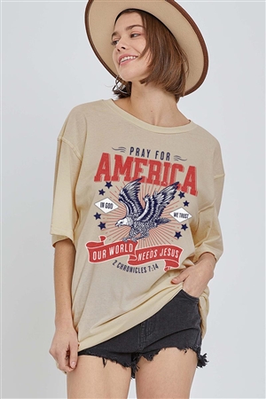 PO-OVS-E2275-KHA - EAGLE PRAY FOR AMERICA CHRISTIAN GRAPHIC GARMENT DYED OVERSIZED T SHIRTS- KHAKI-2-2-2