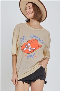 PO-OVS-E2280-KHA - ALL AMERICAN GIRL FOURTH OF JULY GRAPHIC GARMENT DYED T SHIRTS- KHAKI-2-2-2