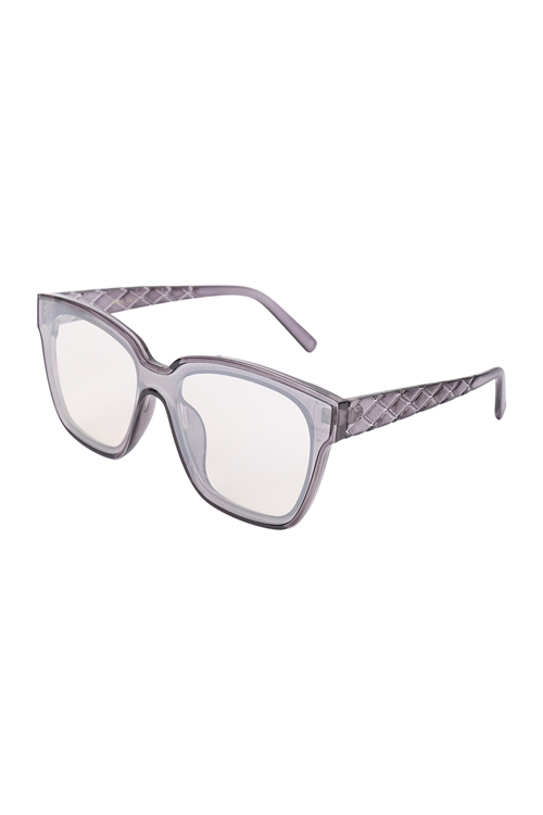 S17-5-5-P6665 -  DIAMOND TEXTURED FRAME FASHION SUNGLASSES/12PCS