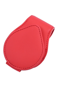 S22-6-2-PAD1001RD - PU SUNGLASSES HOLDER VISOR ACCESORIES-RED/6PCS