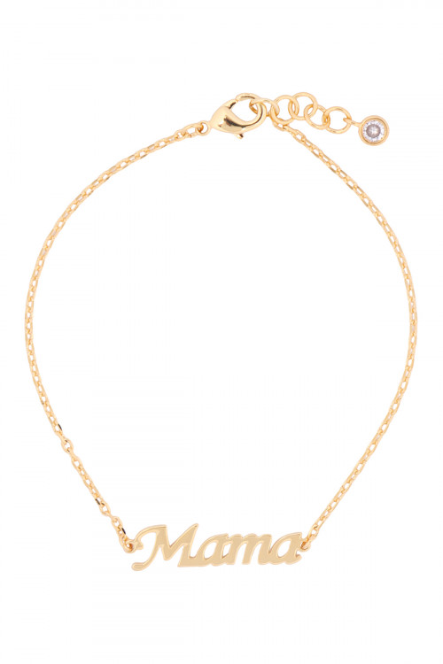 A1-3-4-PB1737G - MAMA PERSONALIZED CHARM BRACELET - GOLD/1PC