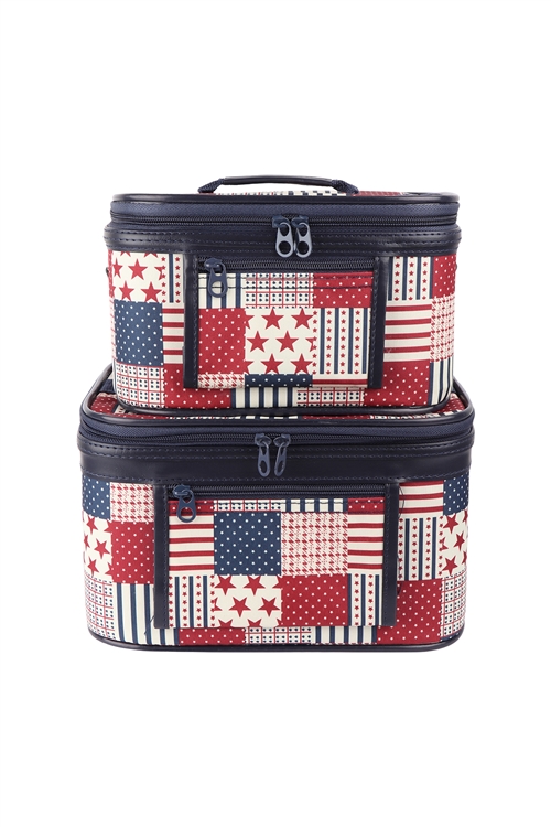 S21-2-5-PBC02-238 - 2PCS/SET COSMETIC CASES - FLAG /1PC