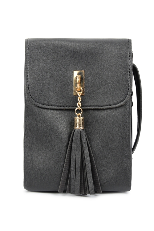 S21-4-2-PC0173-BLACK- FASHION MINI PU CROSSBODY BAG-/1PC