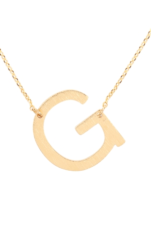 A1-1-4-PN1673GG -  "G" INITIAL ROUGH FINISH CHAIN NECKLACE - GOLD/1PC