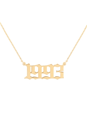 A2-1-5-PN1699G - "1993"  BIRTH YEAR PERSONALIZED NECKLACE - GOLD/6PCS
