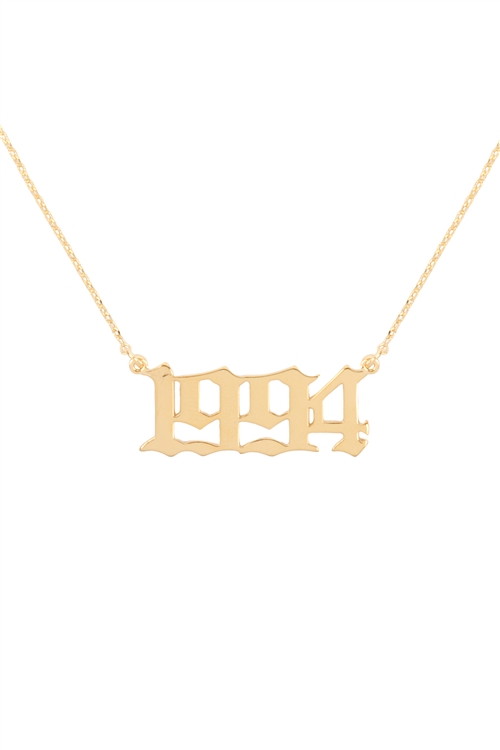 A2-1-5-PN1700G - "1994"  BIRTH YEAR PERSONALIZED NECKLACE - GOLD/6PCS