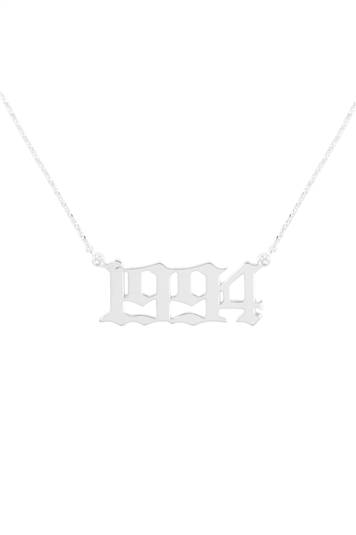 A2-1-5-PN1700R - "1994"  BIRTH YEAR PERSONALIZED NECKLACE - SILVER/6PCS