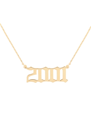 A2-6-5-PN1707G - "2001"  BIRTH YEAR PERSONALIZED NECKLACE - GOLD/6PCS