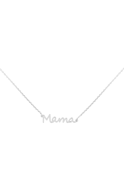 A3-2-3-PN1719R - MAMA PERSONALIZED CHARM NECKLACE - SILVER/6PCS
