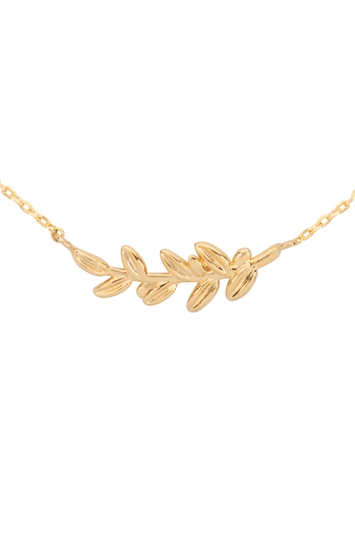 A3-2-3-PN1845G - CRAWLER  BRASS NECKLACE - GOLD/6PCS