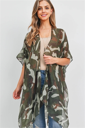 S18-9-5-PN222X083 - CAMOUFLAGE OPEN PRINT KIMONO/1PC