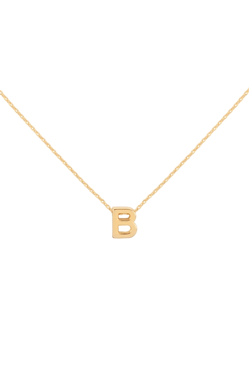 A2-2-4-PN3642GB - "B" INITIAL DAINTY CHARM NECKLACE - GOLD/6PCS