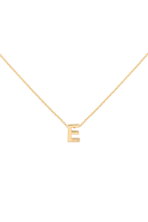 S1-4-1-PN3642GE - "E" INITIAL DAINTY CHARM NECKLACE - GOLD/6PCS