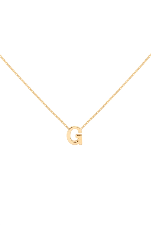 S1-7-5-PN3642GG - "G" INITIAL DAINTY CHARM NECKLACE - GOLD/6PCS