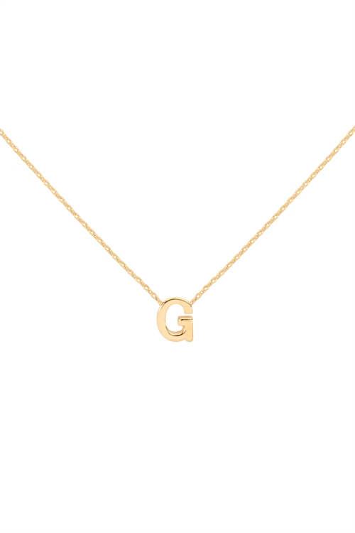 S1-3-2-PN3642GG - "G" INITIAL DAINTY CHARM NECKLACE - GOLD/1PC