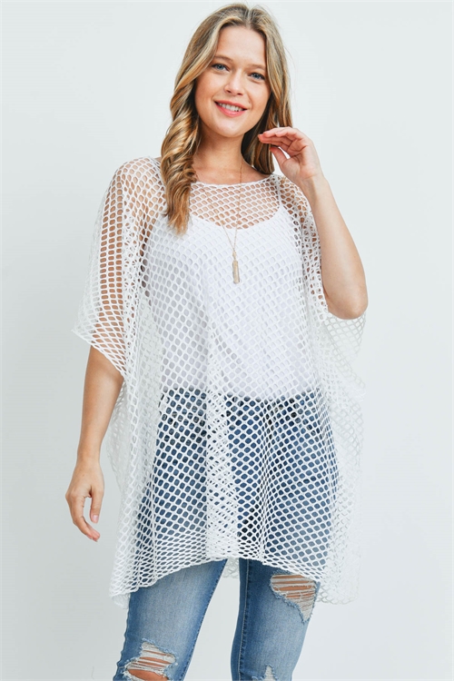 S17-12-1-PN439X001L - MESH SEE THROUGH TOP-WHITE/6PCS