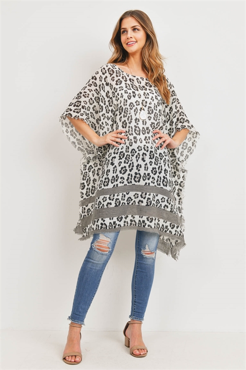 S29-9-4-PN450X002- LEOPARD SEE THROUGH PONCHO/6PCS