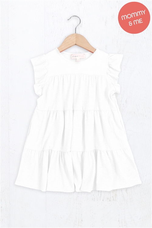 S15-8-3-PPD10347TK-IV - KIDS TIERED RUFFLE ABOVE KNEE DRESS- IVORY 1-1-1-1-1-1-1-1